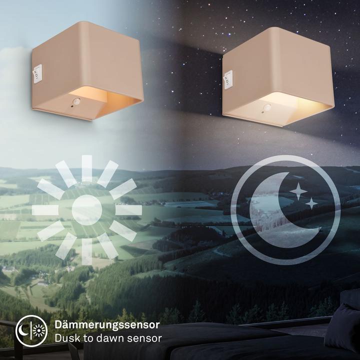 Produktbild Briloner BORRA LED Akku Wandleuchte mit Sensor - Beige (100 lm)