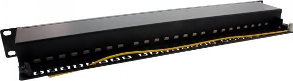 Produktbild InLine Patchfeld Cat.6A 24-fach 48,26cm 19Zoll 1HE schwarz RAL9005
