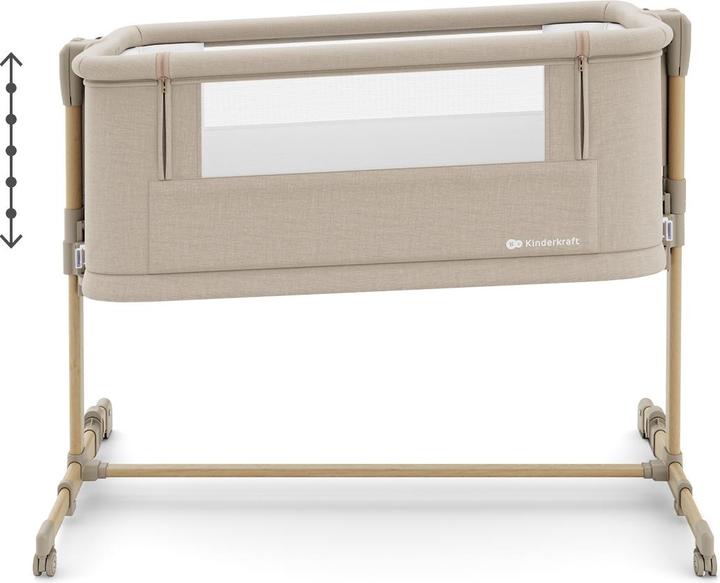 Actual product image KinderKraft co-sleeping crib Nestee Grow 2 beige wood