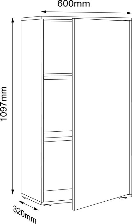 Produktbild VCM Büroschrank Sideboard Salia 3fach B60 (110 x 60 x 33 cm)