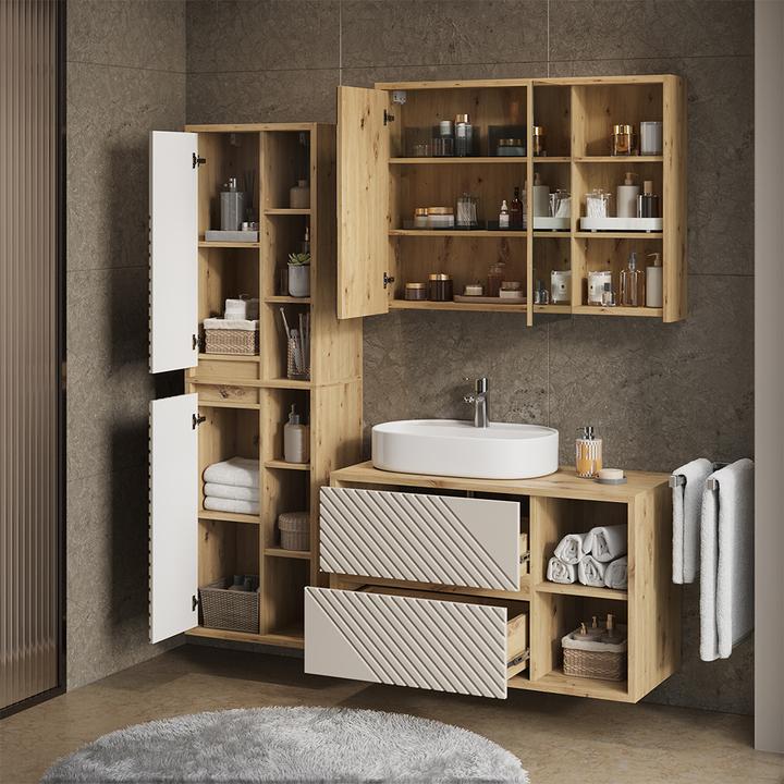 Produktbild Vicco Badmöbel-Set Viola, Artisan-Eiche, 3 Teile
