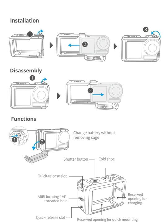 Produktbild Pgytech DJI Osmo Action 3 Kamerakäfig