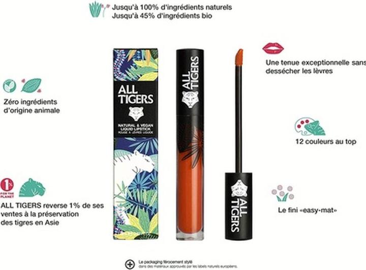Actual product image All Tigers Liquid Lipstick - Matte 785 CORAL ORANGE (Orange, Coral)