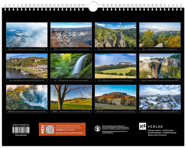 Produktbild Kalender Schsische Schweiz 2026 (40 x 30 cm, Kein Einband, Deutsch)