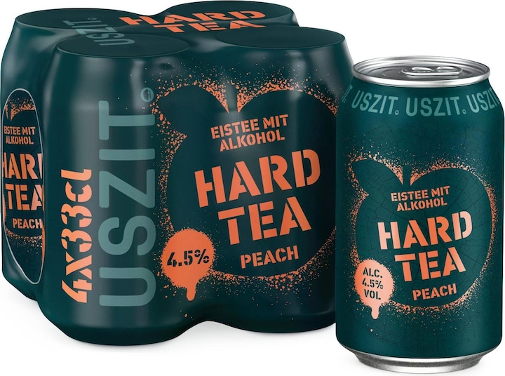 Actual product image Uszit Hard Tea Peach (4 x 33 cl)