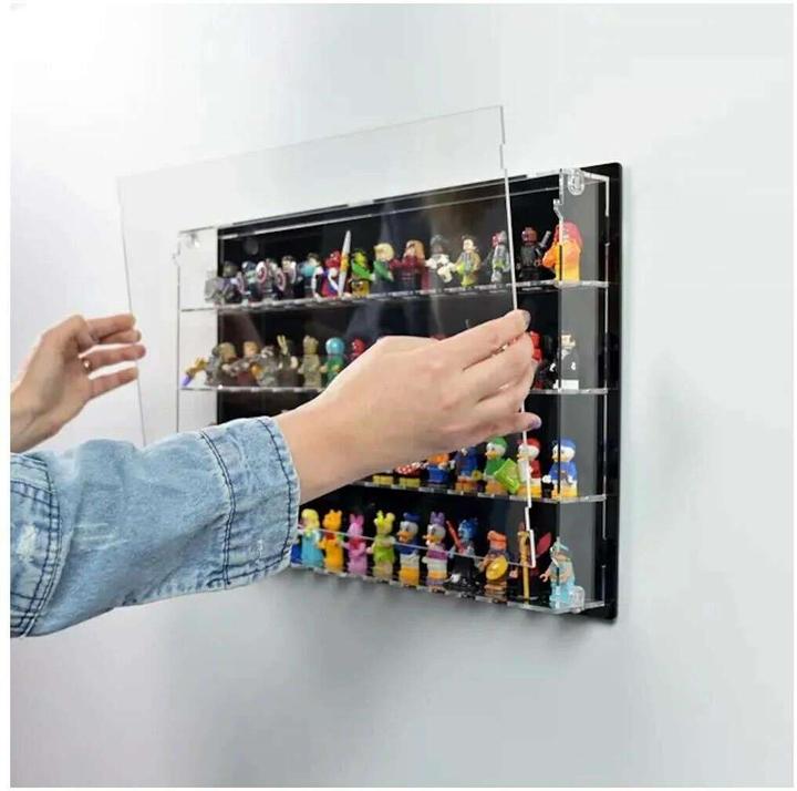 Actual product image iDisplayit Acrylic wall display for 60 LEGO® minifigures (with black background)