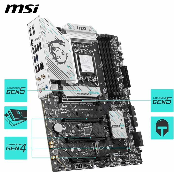 Produktbild MSI B860 GAMING PLUS WIFI (LGA 1851, Intel B860, ATX)