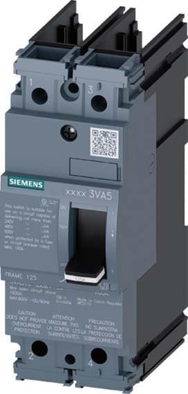 Actual product image Siemens Circuit-breaker 100A 2p IP40 Single throw 3VA5110-1BB21-0AA0