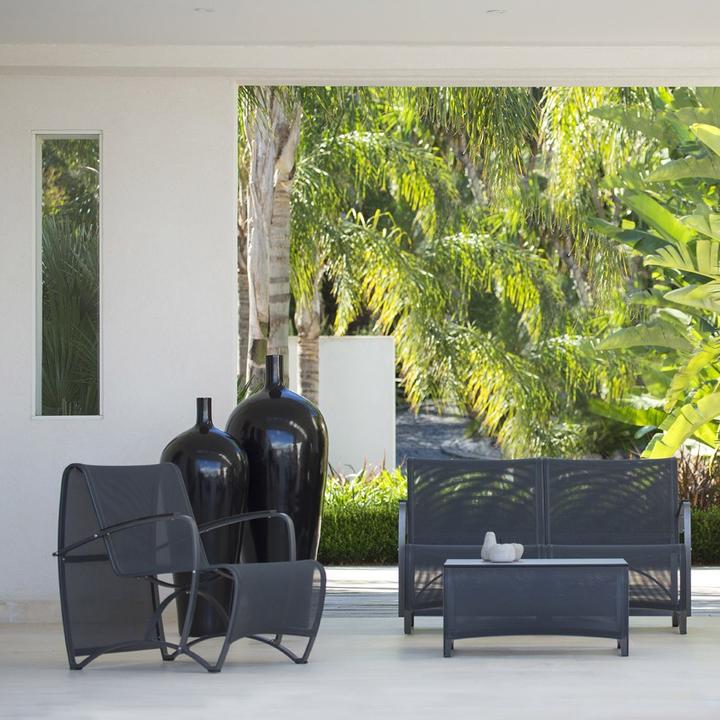 Les Jardins Fussstütze Jet Stream Leinwand Batyline Eden Schiefer JSRP046 (60 x 60 x 35 cm)