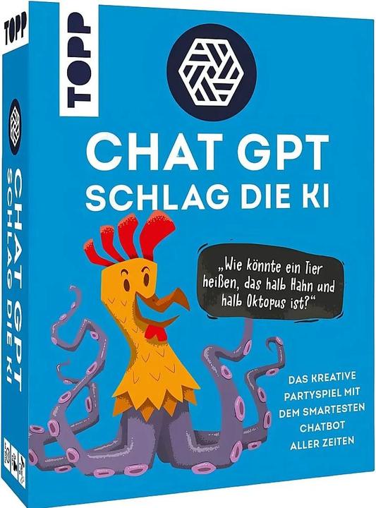 Actual product image Hey, ChatGPT! The creative ChatGPT party game. Are you smarter than the AI? (German, 1 - 8 Players)