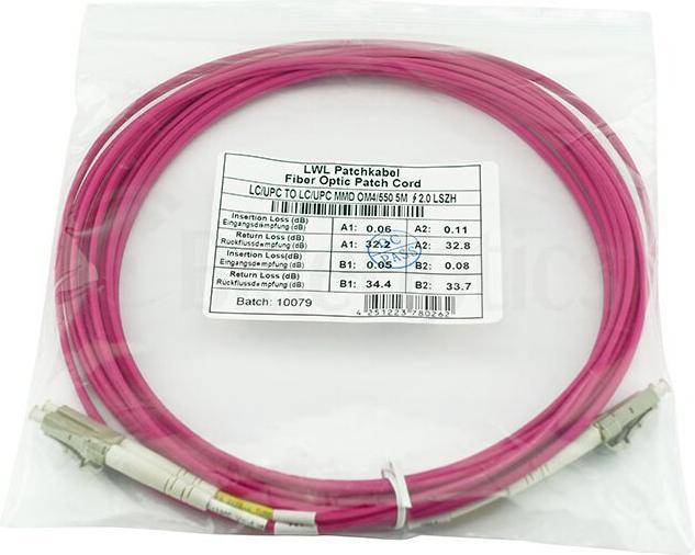 Actual product image CBO Fibre optic patch cable LC / LC MM OM4 magenta 20.0m (CAT6a, 20 m)