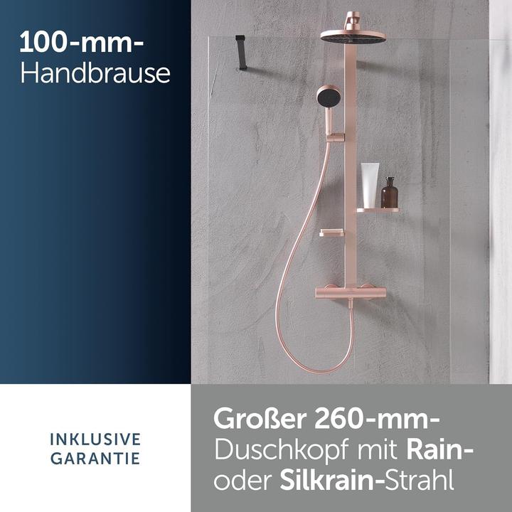 Produktbild Ideal Standard Duschsystem Alu+: Ceratherm Brausethermostat 2 Ablagen, 2F-Handbrause, 2F-Kopfbrause