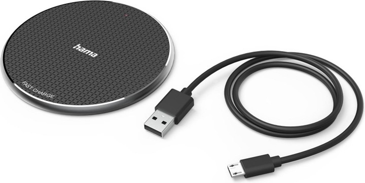 Produktbild Hama Wireless Charger, 10W, kabelloses Smartphone-Ladepad, Schwarz (10 W)
