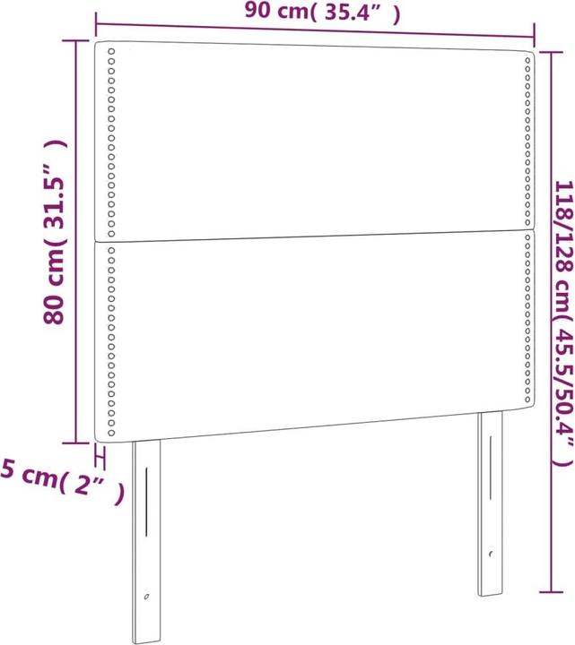 Actual product image vidaXL LED Kopfteil (90 x 5 x 128 cm)