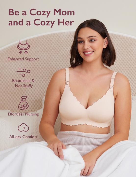 Image du produit Momcozy YN46 Soutien-gorge d'allaitement sans couture à motifs floraux Skin XL (XL)