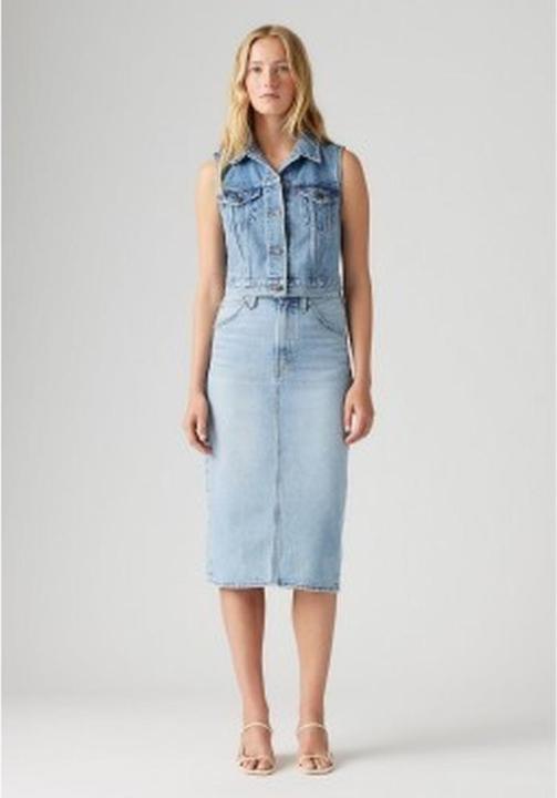 Actual product image Levis HR Back Slit Skirt Riveting Clean Hem (40)