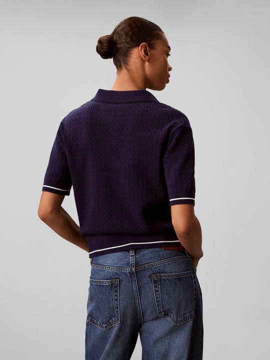 Image du produit Calvin Klein Jeans Cable Knit Cropped Short Sleeve Jumper (L)