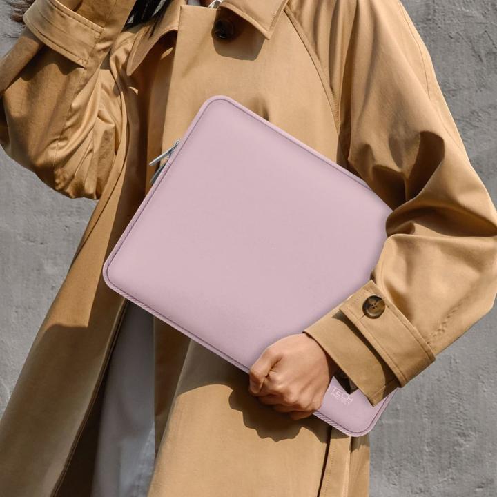 Actual product image Tech-Protect Neoslim Laptop Sleeve 15-16" with accessory pouch - Pink (16")