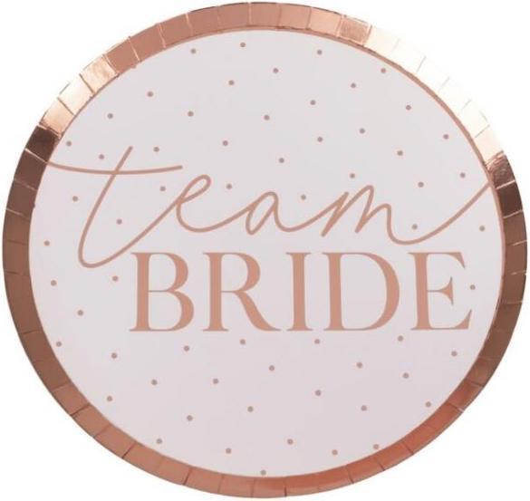 Actual product image Ginger Ray Party Plate Team Bride Rose Gold (8x)