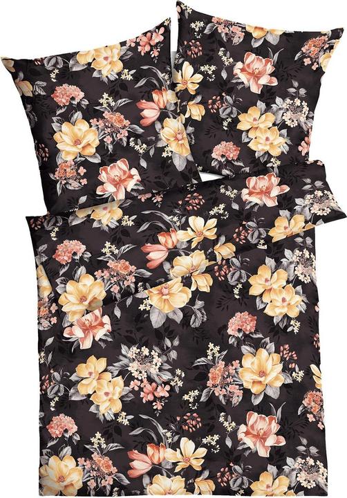 Produktbild Kaeppel Biber Bettwäsche Magnolia schwarz (Bettwäsche Set, 155x220 cm + 80x80 cm)