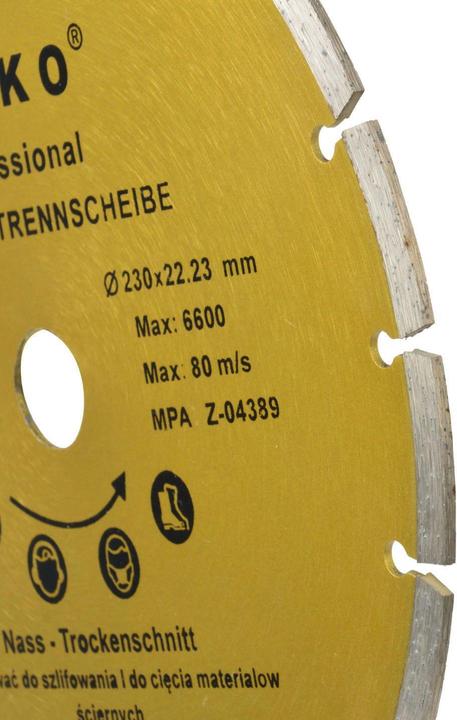 Productafbeelding GEKO Diamant segmentdoorslijpschijf, 230x8x22mm