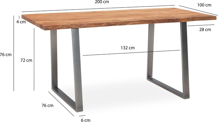 Image du produit Wohnling 200x100x76 (200 x 100 x 76 cm)
