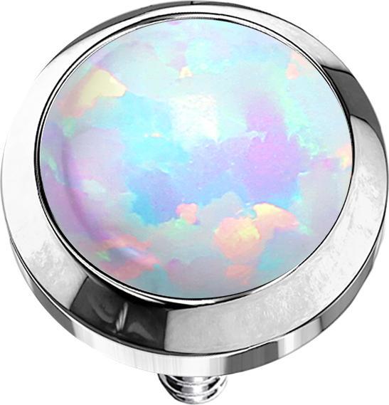 Produktbild Star Piercing Dermal Anchor silber mit Opal weiss (Titan, ohne Messing)