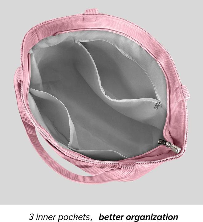 Produktbild Only-Bags.Store cord Tasche Umhängetasche mit Reissverschluss, Gross Shopper Tasche Tote Bag Handtasche