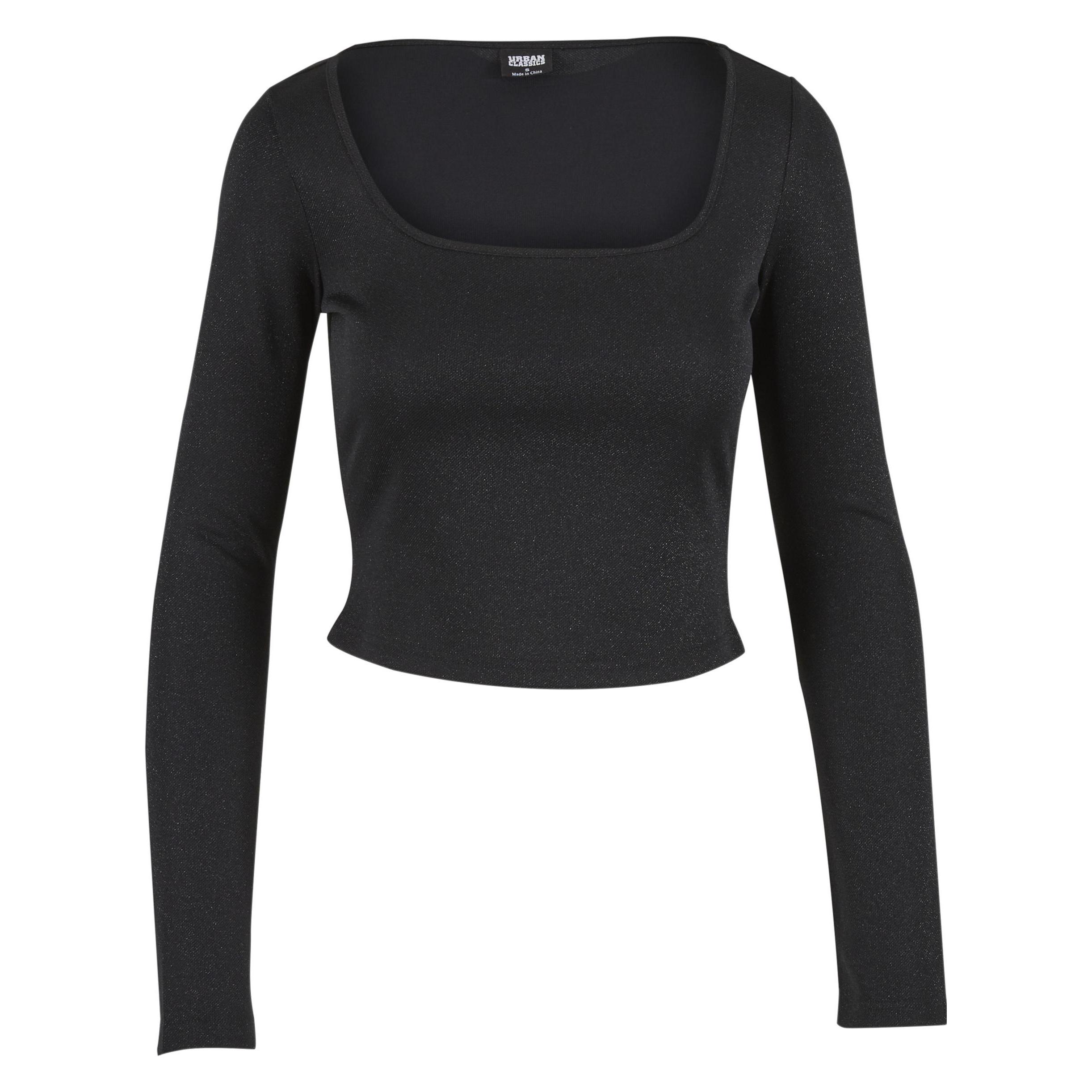 Urban Classics, Damen, Pullover, Langarm Crop-Top Für Frauen, Schwarz, (L)