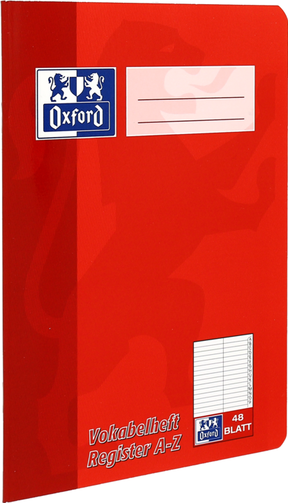 Immagine prodotto Oxford Libretto di vocabolario con indice A5, 48 fogli, w. indice A-Z, 90 g/m² (A5, Rigatura speciale, Copertina morbida)
