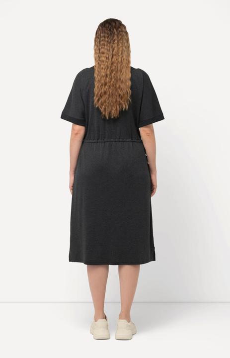 Produktbild Ulla Popken Jerseykleid, Tunnelzug, A-Linie, V-Ausschnitt, Halbarm (60)