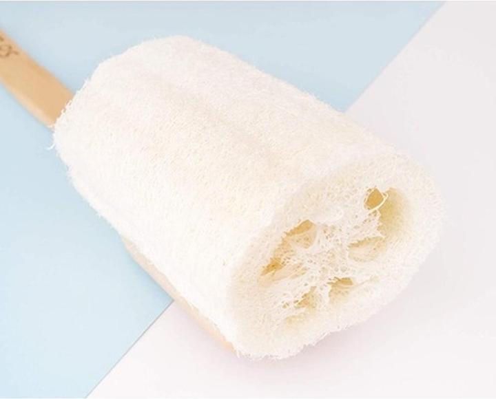 Actual product image ECO Flat Loofah With Wooden Handle