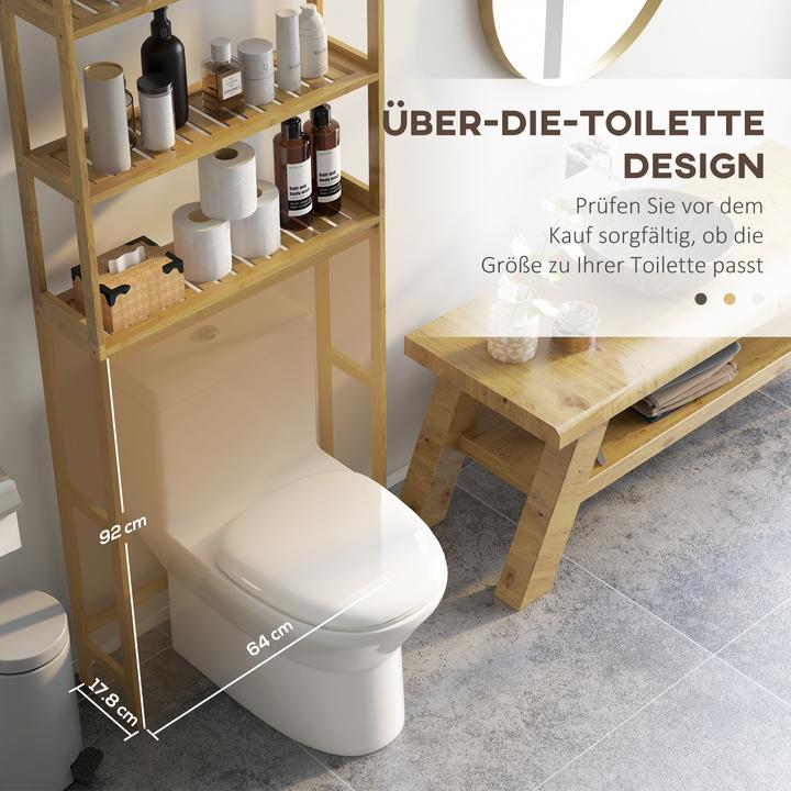 Produktbild Kleankin Badregal mit 3 Ebenen (68 x 20 x 165 cm)