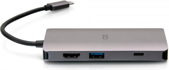 Productafbeelding C2G USB-C® Mini Dock met HDMI, 2x USB-A, Ethernet, SD-kaartlezer en USB-C Power Delivery tot 100W (USB-C, 7 ports)