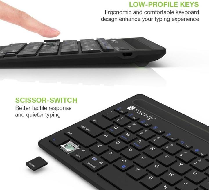 Produktbild Techly Mini Wireless Keyboard 78 Keys (Eng. Int., Kabellos)