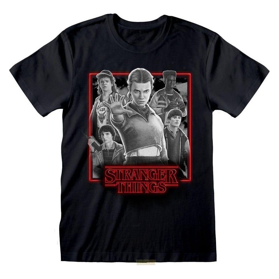 Heroes Inc, Herren, Shirts, Stranger Things T-Shirt Group Artwork One Last Strange Adventure Colour Grösse M, Schwarz, (M)