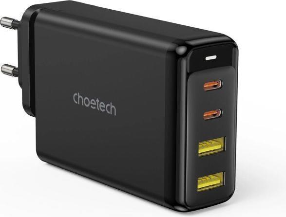 Produktbild Choetech Ladegerät GaN 140W 4 Ports (2x USB C, 2x USB) schwarz (PD6005) (140 W, 1 Port)