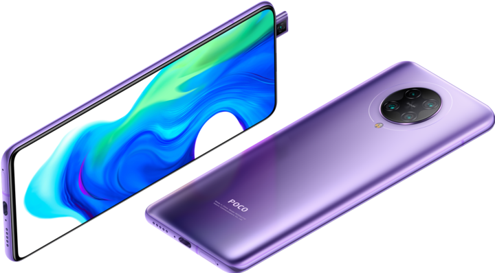 Actual product image Xiaomi Poco F2 Pro (128 GB, electric purple, 6.67", Dual SIM, 64 Mpx, 5G)
