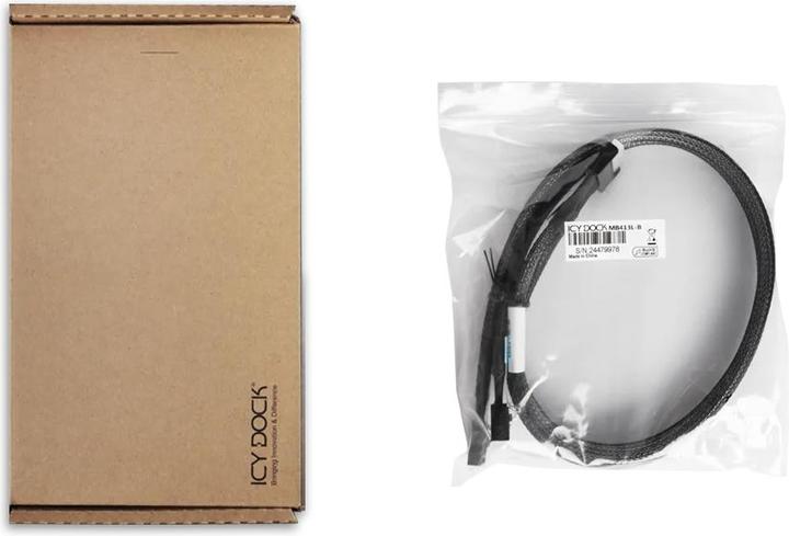 Actual product image Icydock ICY DOCK Kabel MCIO 8i-> 2x MCIO 4 MCIO SSF-TA-1016,schwarz,0,5m (50 cm)