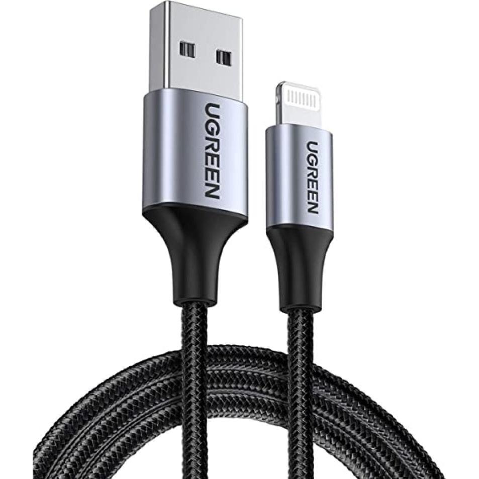 Ugreen Lightning USB Nylon Alu MFi (2 m, USB 2.0), USB Kabel