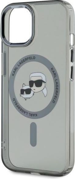 Actual product image Karl Lagerfeld IML K&CH Heads Metal Frame MagSafe Case for iPhone 15 Black (Apple iPhone 15)