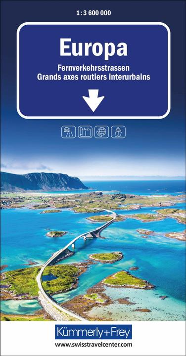 Actual product image Europe Long Distance Roads Road Map 1:3,6 Mio