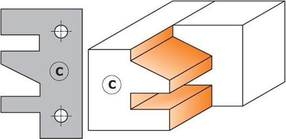 Actual product image CMT 695.014C Profilmesser 40x24,5x2 Typ C für Art 694.014 (Replacement blade)