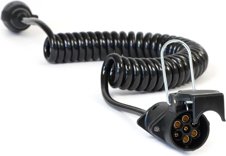 Produktbild Wiltec 7-poliges Spiralkabel 3m Anhängerkabel PVC Verlängerungskabel Stecker Buchse