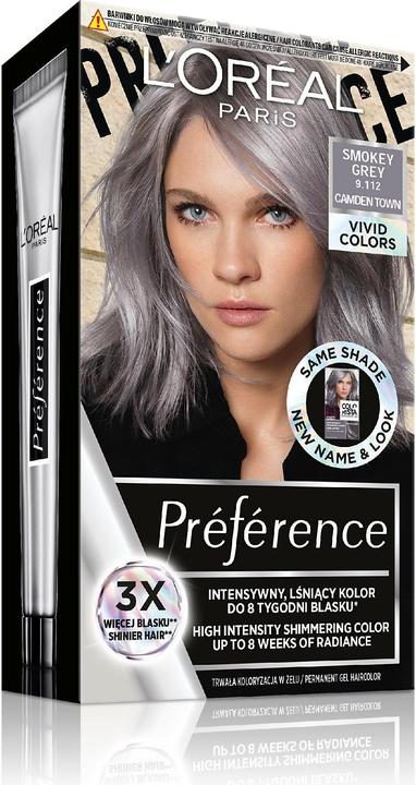 Immagine prodotto L'Oréal Paris L'Oreal Preference Vivid Colors Tintura per capelli 9.112 Smokey Grey (9,112 Grigio fumo)