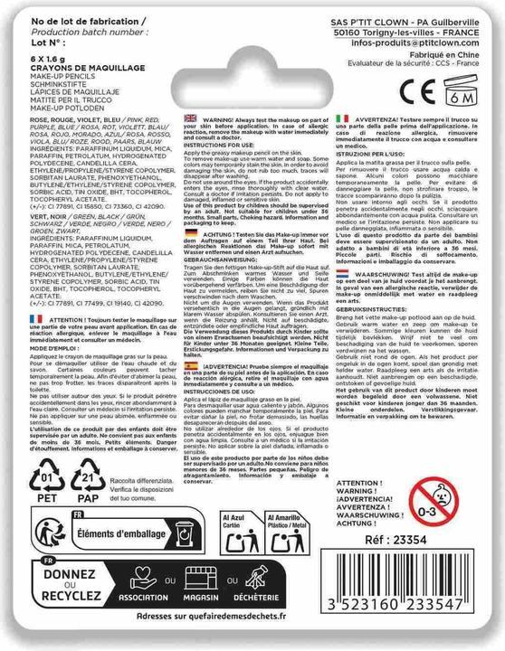 Immagine prodotto P'tit Clown Schminkstifte Kinder Makeup