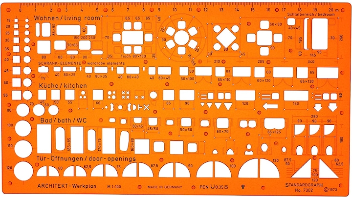 Produktbild Architekt-werkplan Schablone (225 mm)