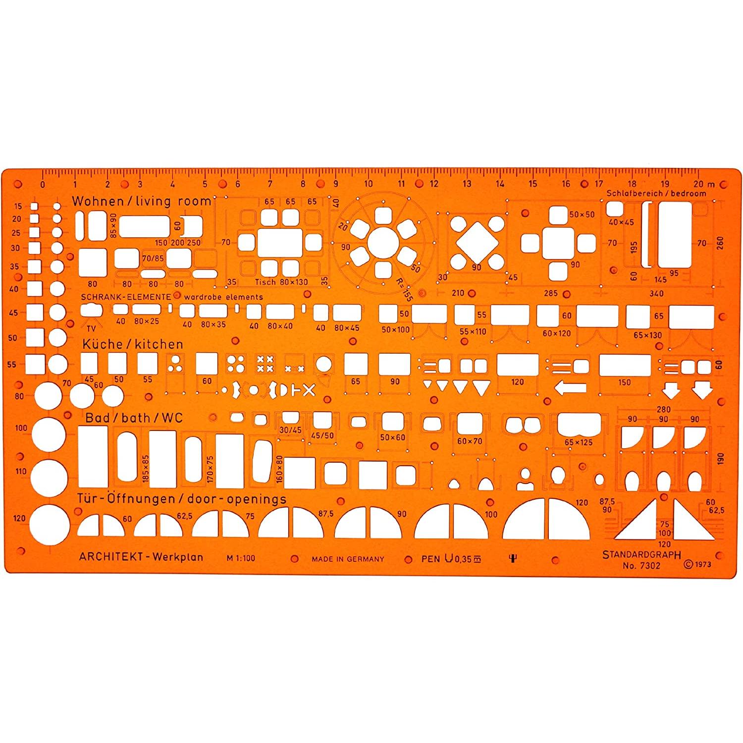 DUX, Lineal, Architekt-werkplan Schablone (225 mm)