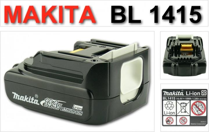 Actual product image Makita BL1415 14.4V 1.3 Ah Li-Ion battery pack (14.4 V)