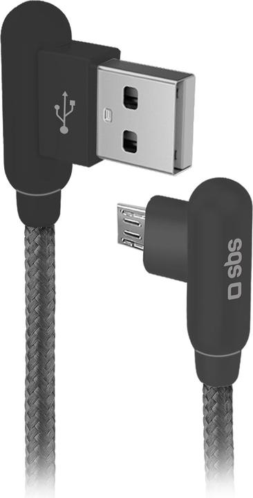 SBS Micro-USB-Kabel mit 90°-Anschlüssen (1 m, USB 2.0)